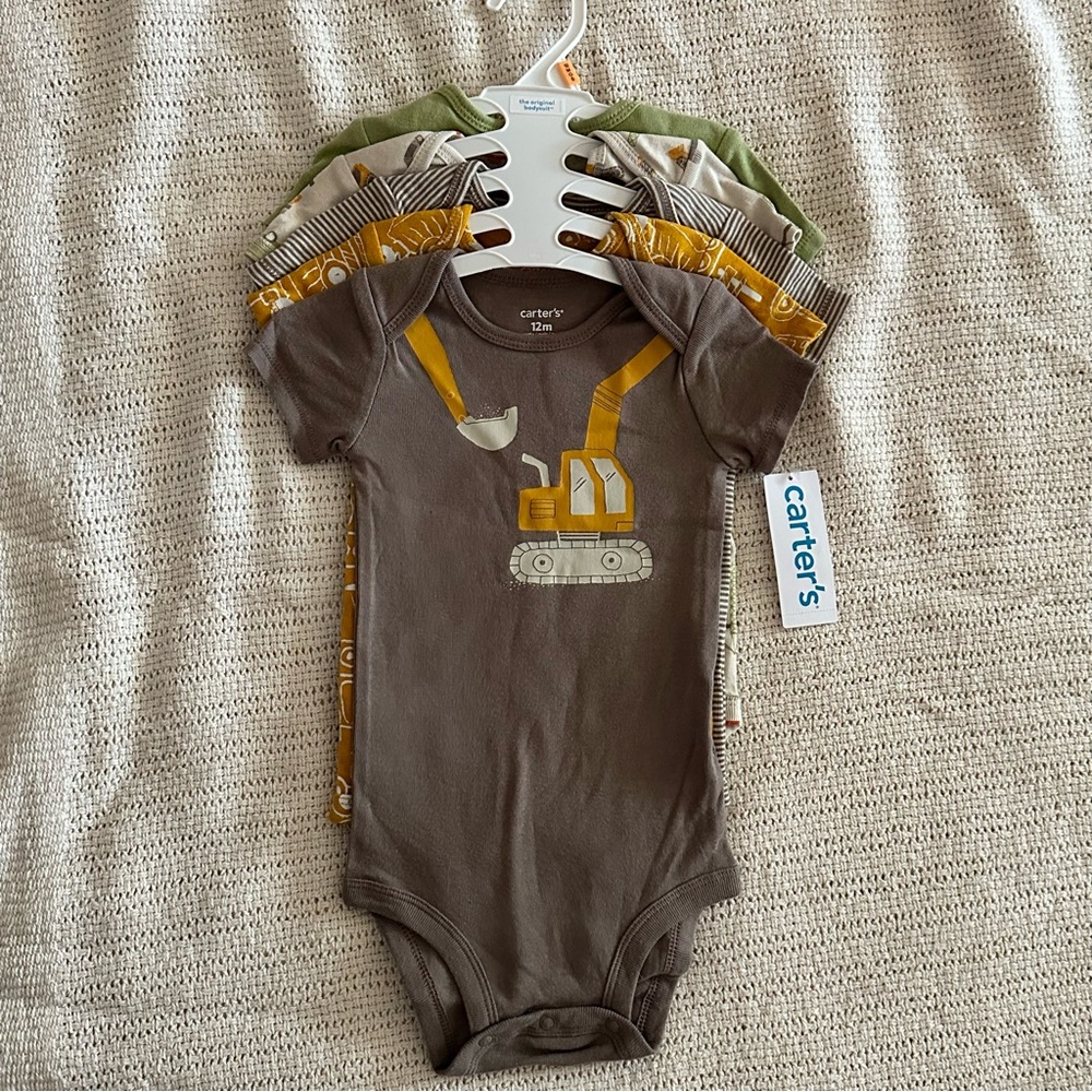 Carter's Construction Themed Onesie Set of 5